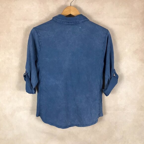 CABLE & GAUGE Blue Wash 100% Cotton Soft Button-Down Shirt NWT LARGE - Picture 6 of 7